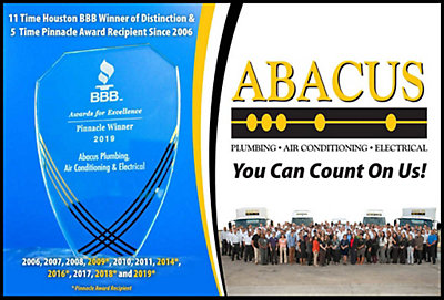 Abacus wins back to back pinnacle awards from houston better business bureau