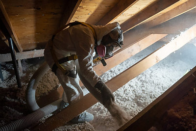 Blown-in Attic Insulation Installation by Baker Brothers, Dallas, TX