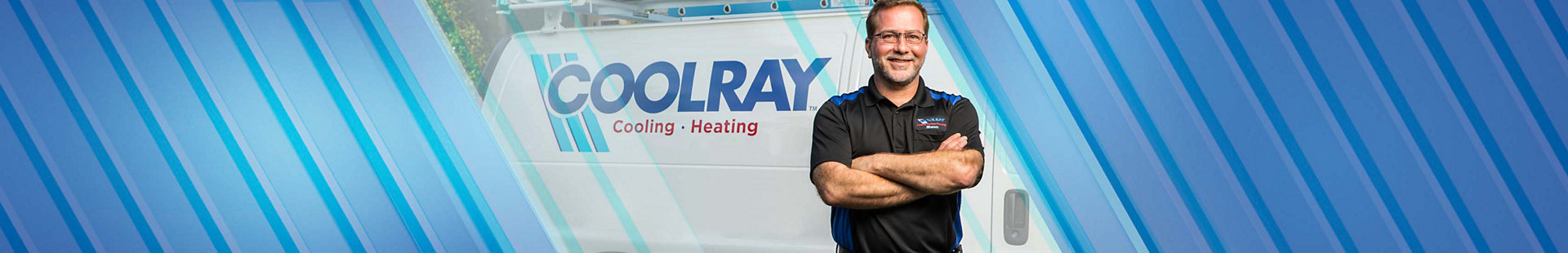 Coolray electrician in front of a service vehicle