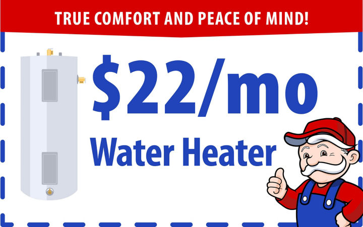 New Water Heater with payments as low as $22 per month