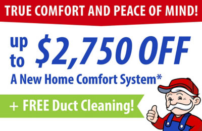 Up to $2,750 off A new Home Comfort System