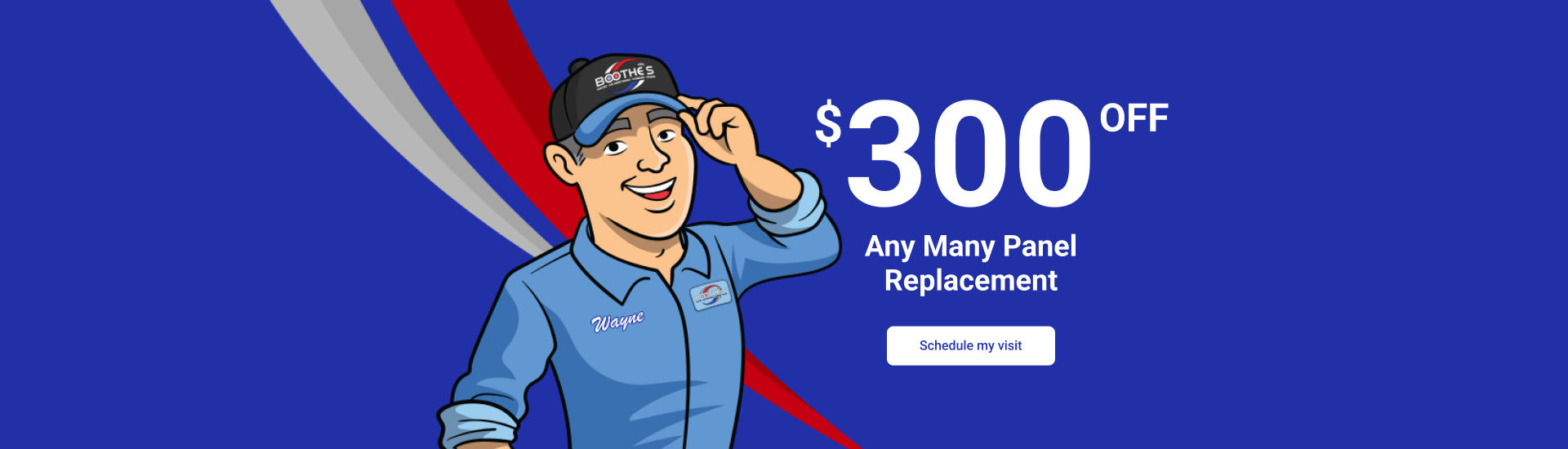 300 off electrical main panel replacement coupon with blue