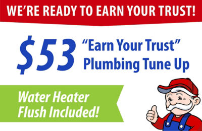 $53 "Earn Your Trust" Plumbing Tune Up + Water Heater Flush