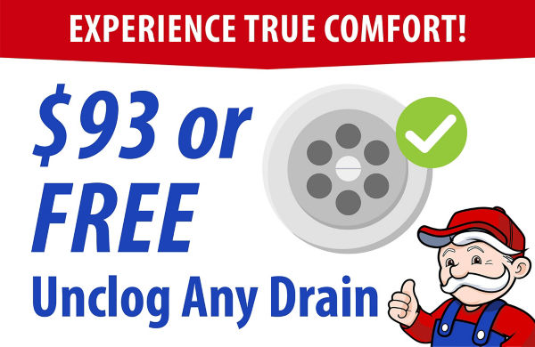 93 or free unclog any drain