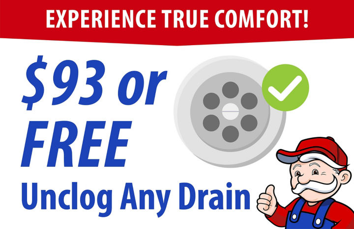 $93 or Free Unclog any Drain