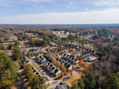 Aerial view of subdivision in Decatur, Georgia