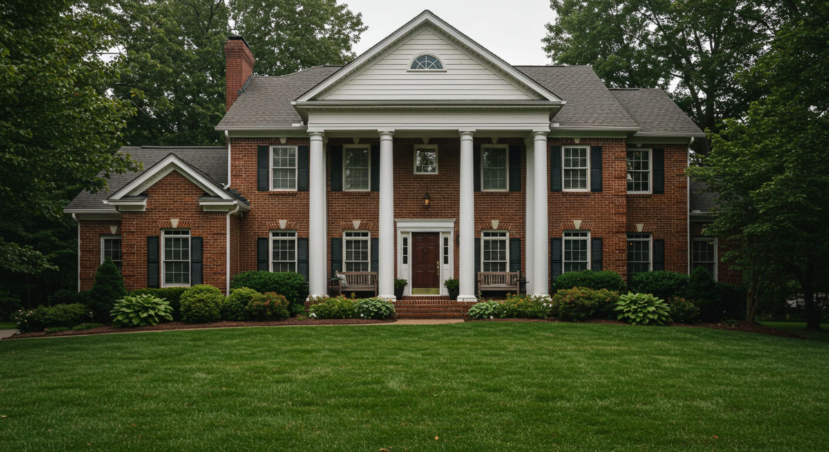 Two story home in Bowie, Maryland with white columns in the front