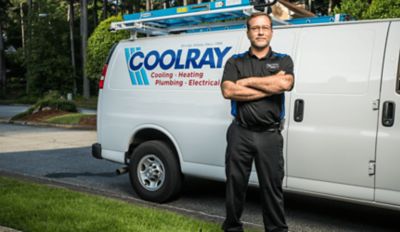 Atlanta AC Repair Technician Posing in Front of Coolray Truck