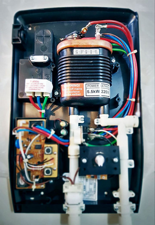 A closeup view of electrical components 
