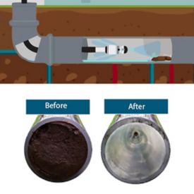 Before and after hydro jetting