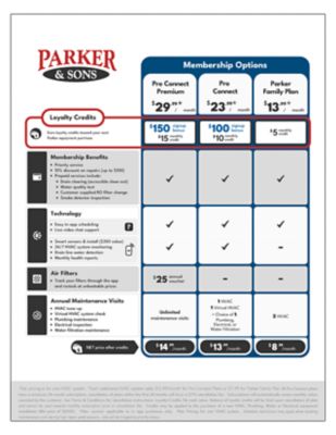 Parker & Sons Membership Flyer Page 2