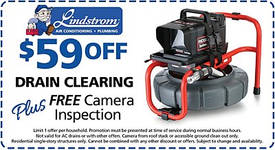 Drain clearing coupon with free camera