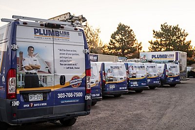 Plumbline Vans Lined Up