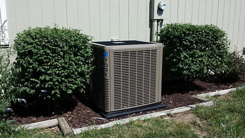 a air conditioner in a yard