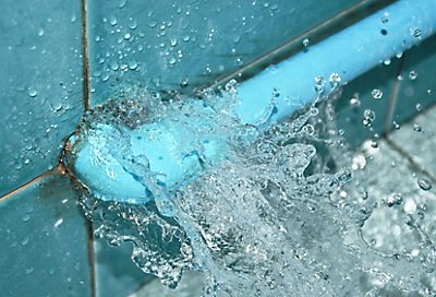 water pipe in bathroom bursting