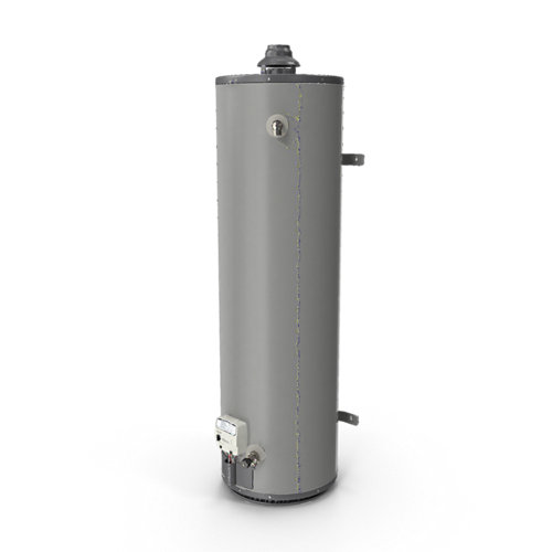 Gray tall water heater
