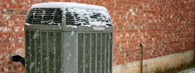 Snow on HVAC unit