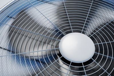 up close image of running ac unit