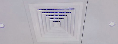A vent in a ceiling