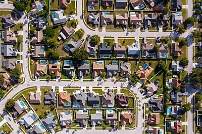 aerial view of Tampa suburubs