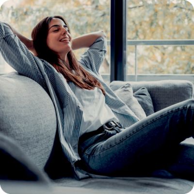 Relaxing On Sofa