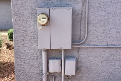 Electrical panel outside of an Arizona home