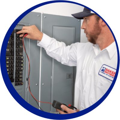 Dallas Electrician checking Panel