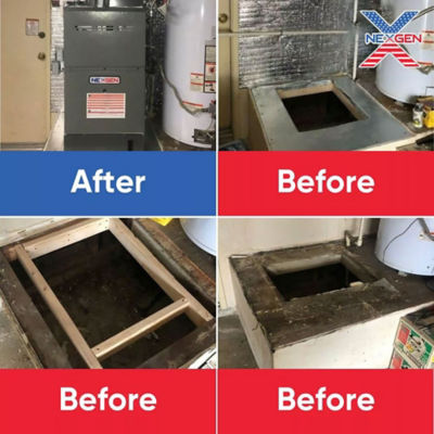 Before & After: Hole in the floor to new furnace