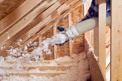 in home insulation getting blown into attic