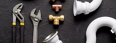 Tools and parts used in plumbing repairs - Williams Comfort Air Heating, Cooling, Plumbing & More