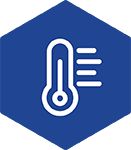 Blue wrench in hand icon