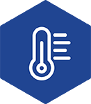 Blue wrench in hand icon