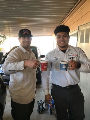 Drinking coffee together