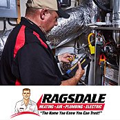 Ragsdale HVAC tech repairing a system 