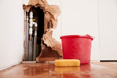 burst pipe in home