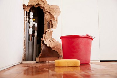 burst pipe in home