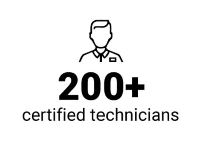 +200 Licensed Technicians