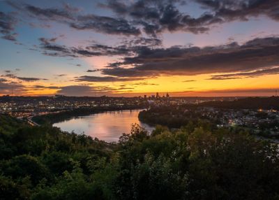 View of the city and river