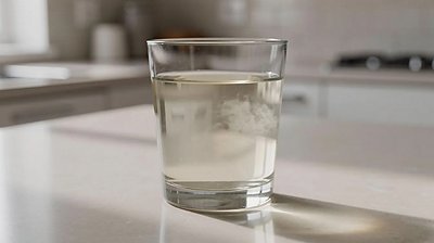 Cloudy water in a glass
