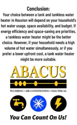 Tank vs Tankless Water Heater Conclusion