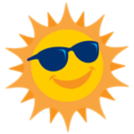 Happy sun wearing sunglasses