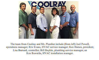 Coolray and Mr. Plumber team members