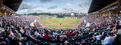 Coolray Field behind homeplate