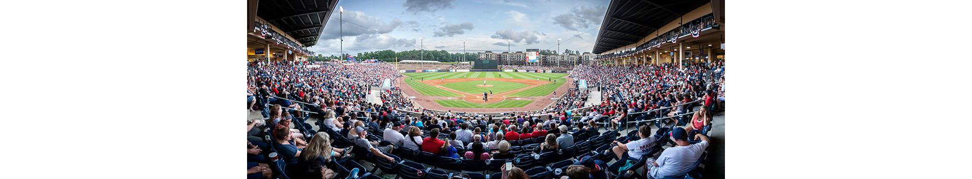 Coolray Field behind homeplate