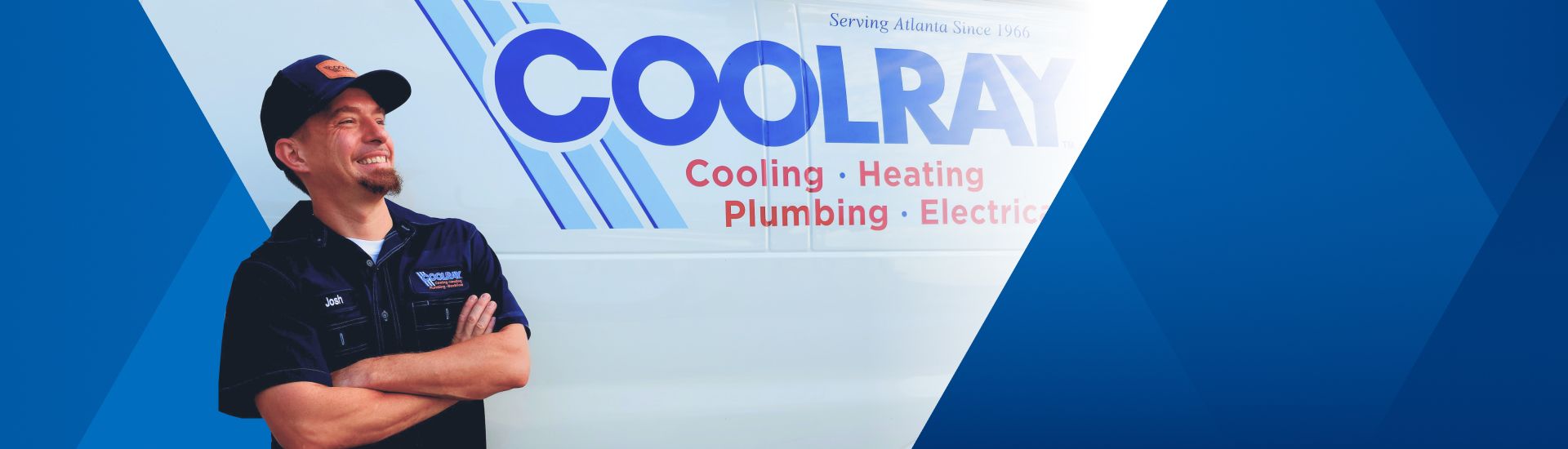 Smiling Coolray technician with arms folded 