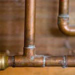 Copper pipes installed