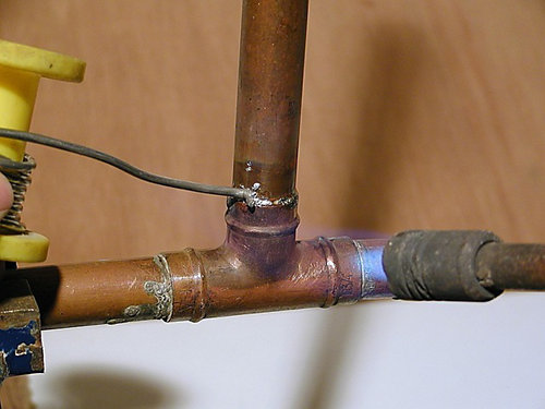 A soldering copper pipe