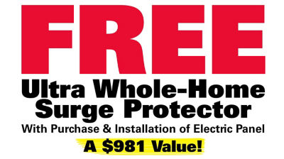 Free ultra whole home surge protector with purchase of electric panel