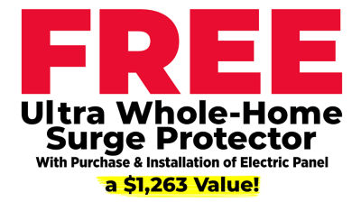Free ultra whole home surge protector with purchase of electric panel