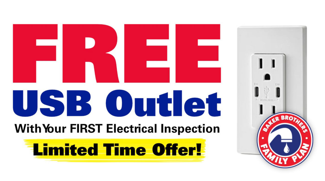 Free usb outlet with your first electrical inspection